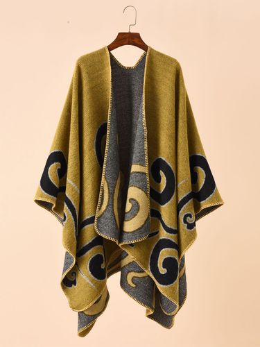 Cape Jaune Imprimée Poncho Femme - milanoo.com - Modalova