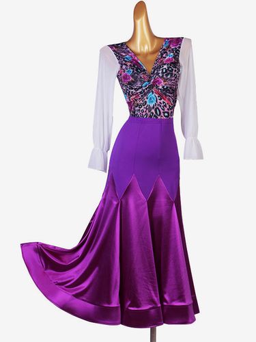 Salle de bal Costumes de danse Lycra Purple s Spandex Set Top robe de danse - milanoo.com - Modalova