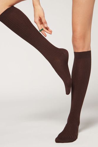 Calcetines Largos en Cachemira Acanalada Mujer Velikost 39-41 - Calzedonia - Modalova