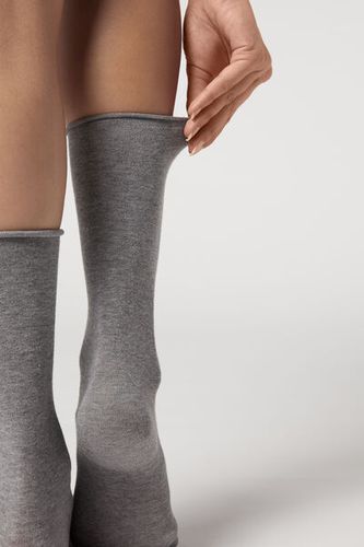 Calcetines 3/4 de algodón satinado de mujer Mujer Velikost TU - Calzedonia - Modalova