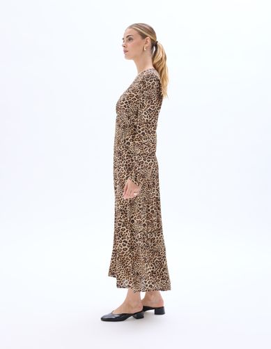 Robe longue manches bouffantes - marron - celio - Modalova