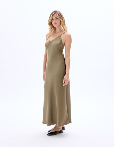 Robe satinée à fines bretelles - vert - celio - Modalova