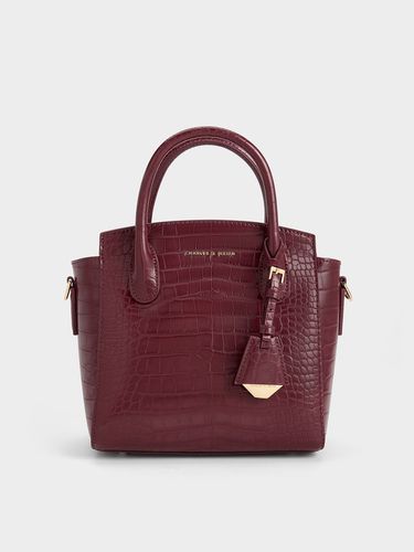 Charles & Keith - Harper Croc-Effect Structured Top Handle Bag - Charles & Keith - Modalova