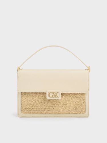 Charles & Keith - Leather & Raffia Shoulder Bag - Charles & Keith - Modalova