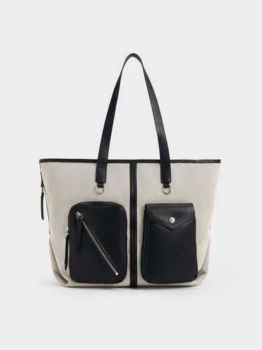 Charles & Keith - Thora Canvas -Pocket Tote Bag - Charles & Keith - Modalova