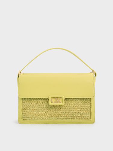 Charles & Keith - Leather & Raffia Shoulder Bag - Charles & Keith - Modalova