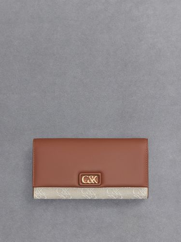 Charles & Keith - Leather & Canvas Chain-Strap Wallet - Charles & Keith - Modalova