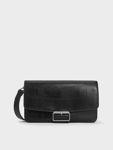 Charles & Keith - Liv Croc-Effect Grommet Chain-Handle Shoulder Bag - Charles & Keith - Modalova