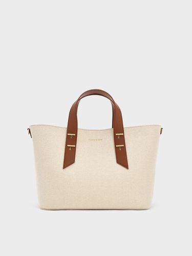 Charles & Keith - Canvas Metallic-Accent Double Handle Bag - Charles & Keith - Modalova