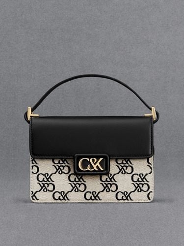 Charles & Keith - Mini Cerys Leather & Canvas Monogram Shoulder Bag - Charles & Keith - Modalova