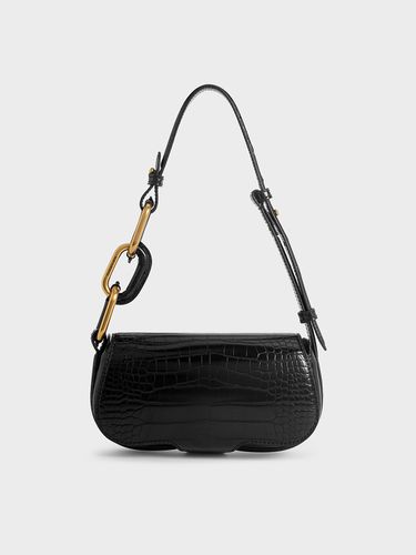 Charles & Keith - Mini Kora Croc-Effect Metallic-Accent Elongated Bag - Charles & Keith - Modalova