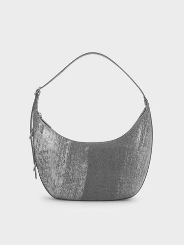 Charles & Keith - Bryna Denim Curved Hobo Bag - Charles & Keith - Modalova