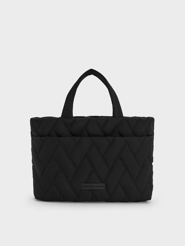 Charles & Keith - Nylon Chevron Boxy Tote Bag - Charles & Keith - Modalova