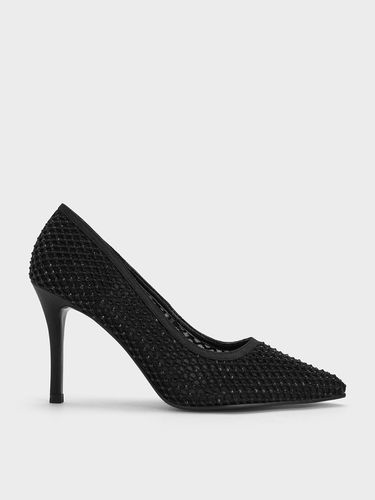 Charles & Keith - Mesh Crystal-Embellished Pointed-Toe Pumps - Charles & Keith - Modalova