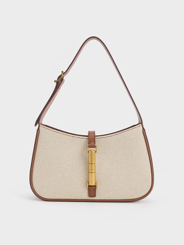 Charles & Keith - Cesia Canvas Metallic Accent Shoulder Bag - Charles & Keith - Modalova