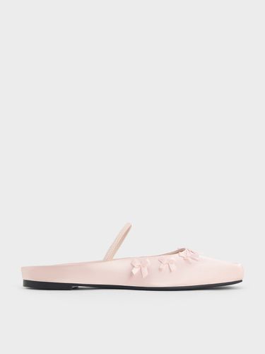 Charles & Keith - Satin Bow Square-Toe Mules - Charles & Keith - Modalova