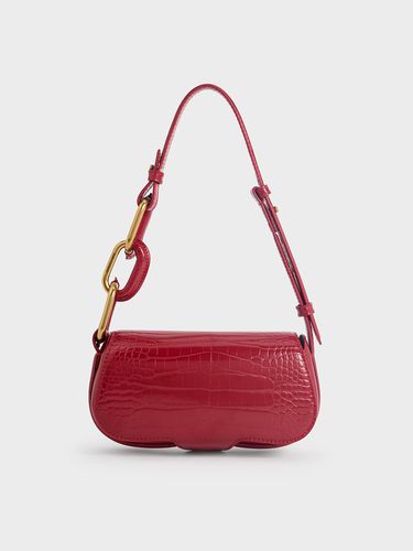 Charles & Keith - Mini Kora Croc-Effect Metallic-Accent Elongated Bag - Charles & Keith - Modalova