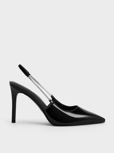 Charles & Keith - Patent Chain-Link Pointed-Toe Slingback Pumps - Charles & Keith - Modalova