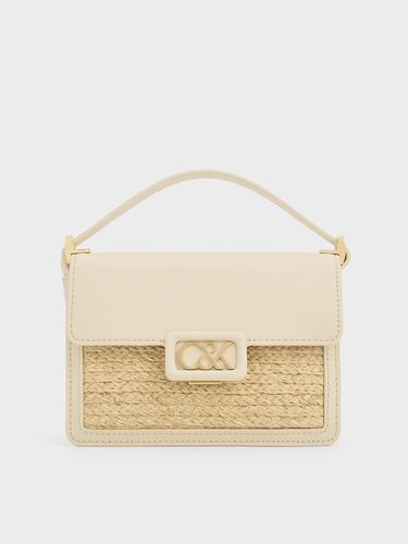 Charles & Keith - Leather & Raffia Boxy Bag - Charles & Keith - Modalova