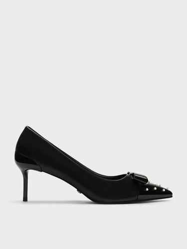 Charles & Keith - Leather Pearl-Embellished Pointed-Toe Heels - Charles & Keith - Modalova