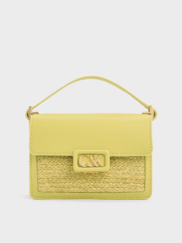 Charles & Keith - Leather & Raffia Boxy Bag - Charles & Keith - Modalova