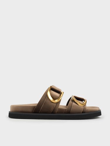 Charles & Keith - Gabine Velvet Buckle Sandals - Charles & Keith - Modalova