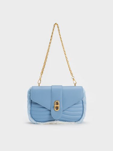 Charles & Keith - Aubrielle Fur-Trim Panelled Crossbody Bag - Charles & Keith - Modalova