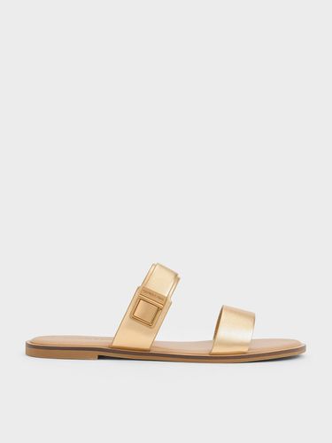 Charles & Keith - Dove Metallic Double-Strap Sandals - Charles & Keith - Modalova