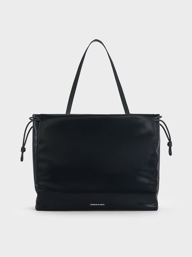 Charles & Keith - Bethel Shiny Ruched Drawstring Tote Bag - Charles & Keith - Modalova