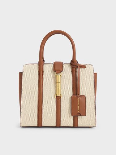 Charles & Keith - Cesia Canvas Metallic Accent Tote Bag - Charles & Keith - Modalova