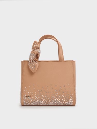 Charles & Keith - Albany Leder-Mini-Tasche mit Kristallverzierung - Charles & Keith - Modalova