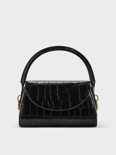 Charles & Keith - Kaila Tasche mit Krokodil-Effekt, Überschlag und Tragegriff - Charles & Keith - Modalova