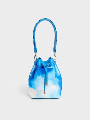 Charles & Keith - Cloud-Print Braided-Handle Drawstring Bucket Bag - Charles & Keith - Modalova