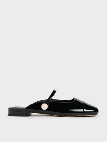 Charles & Keith - Aeryn Patent Pearl Embellished Flat Mules - Charles & Keith - Modalova