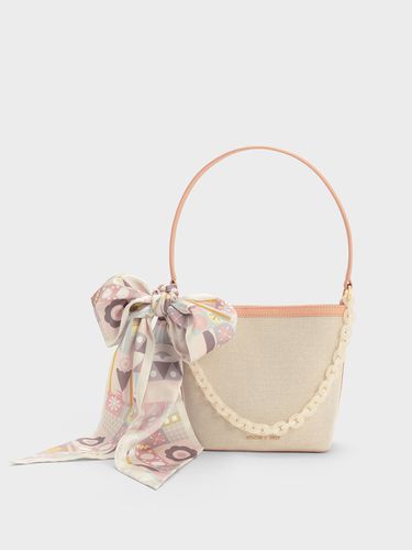 Charles & Keith - Alcott Scarf Canvas Bucket Bag - Charles & Keith - Modalova