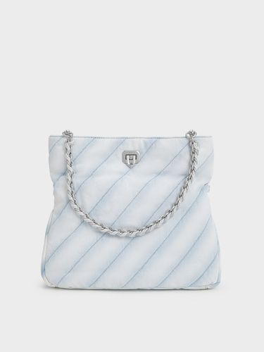 Charles & Keith - Fawn Denim Panelled Chain-Handle Shoulder Bag - Charles & Keith - Modalova