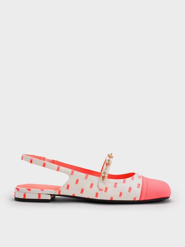 Charles & Keith - Beaded Flower Printed Slingback Flats - Charles & Keith - Modalova