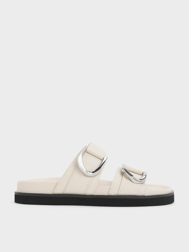 Charles & Keith - Gabine Buckled Leather Slides - Charles & Keith - Modalova