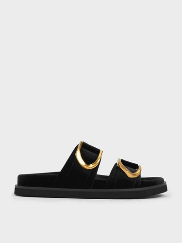 Charles & Keith - Gabine Velvet Buckle Sandals - Charles & Keith - Modalova