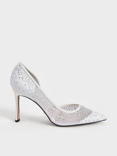 Charles & Keith - Blythe Mesh Embellished Half-D'Orsay Pumps - Charles & Keith - Modalova