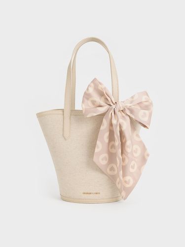 Charles & Keith - Sianna Linen Scarf-Print Tote Bag - Charles & Keith - Modalova