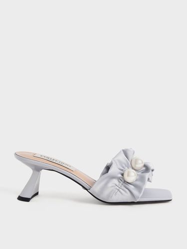 Charles & Keith - Blythe Bead-Embellished Satin Mules - Charles & Keith - Modalova