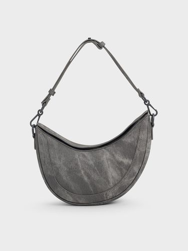 Charles & Keith - Denim Asymmetrical Saddle Bag - Charles & Keith - Modalova