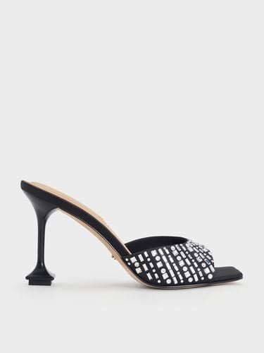 Charles & Keith - Jacqueline Recycled Polyester Crystal-Embellished Sculptural-Heel Mules - Charles & Keith - Modalova