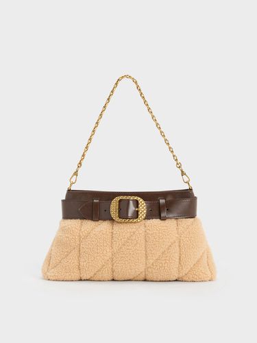 Charles & Keith - Avis Quilted-Fur Belted Shoulder Bag - Charles & Keith - Modalova