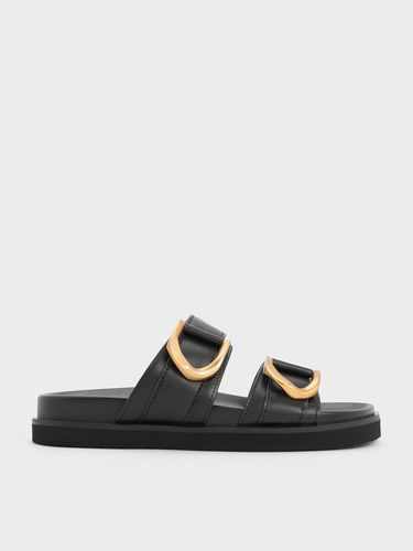 Charles & Keith - Gabine Buckled Leather Slides - Charles & Keith - Modalova