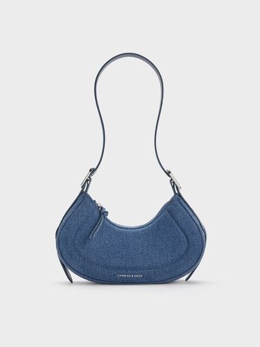 Charles & Keith - Petra Denim Curved Shoulder Bag - Charles & Keith - Modalova