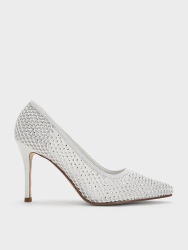 Charles & Keith - Mesh Crystal-Embellished Pointed-Toe Pumps - Charles & Keith - Modalova