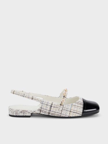 Charles & Keith - Beaded Flower Tweed Slingback Flats - Charles & Keith - Modalova