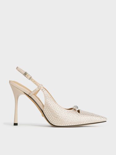 Charles & Keith - Recycled Polyester Crystal-Embellished Bow Slingback Pumps - Charles & Keith - Modalova